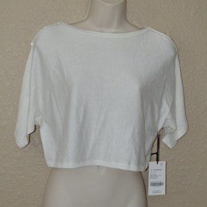 NWT Sz XS W By Worth Ivory Cropped Lightweight Sweater Top